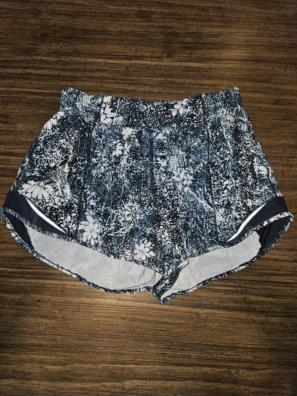 lululemon athletica Navy and White Floral Athletic Shorts
